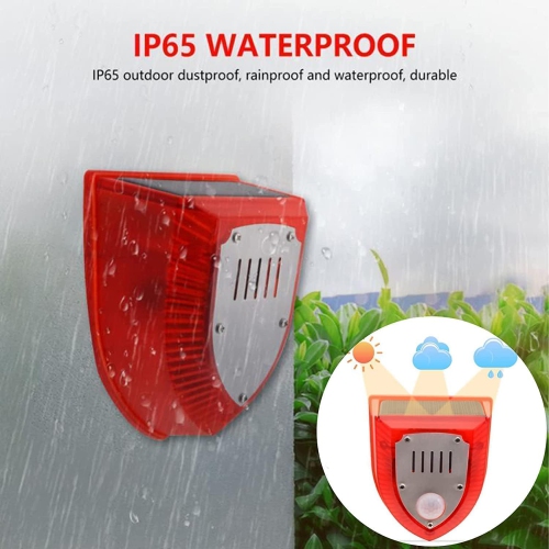 Solar PIR Motion Sensor Alarm Light Dog Barking Anti-theft Warning Lamp Animal Repeller Strobe Light for Home Farm Barn Yard
