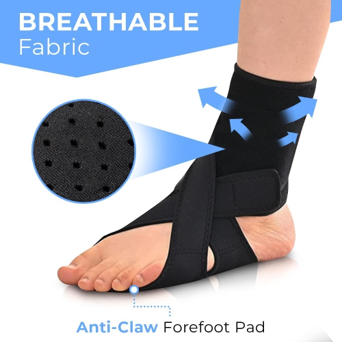 Drop Foot Brace for Walking,Day & Night Support,Adjustable Ankle Brace for Plantar Fasciitis Stroke Recovery