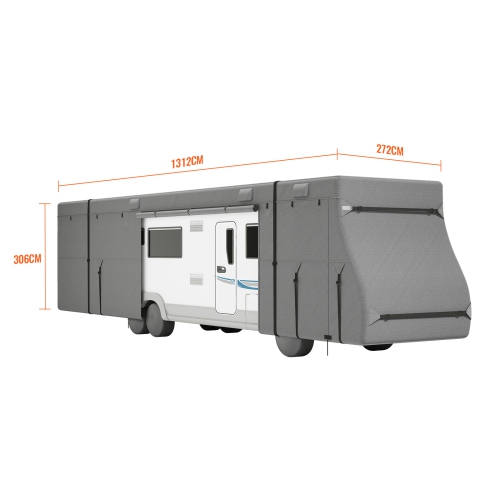 VEVOR 40-43 ft Class A RV Cover, Motorhome Cover, Non-woven Fabric Motorhome RV Cover, Waterproof, Windproof and Rip-Stop, Camper Cover with Storage