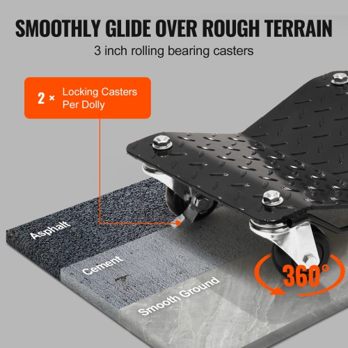 VEVOR 6000 lbs/2722 kg Wheel Dolly, Car Moving Dolly, Wheel Dolly Car Tire Stake Set of 4 Piece, Heavy-duty Car Tire Dolly Cart Moving Cars, Trucks,