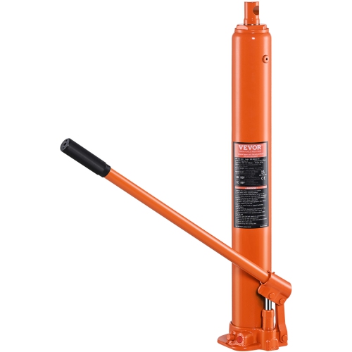 VEVOR Hydraulic Long Ram Jack, 4 Ton Engine Hoist Cylinder with Single Piston Pump And Flat Base, Hydraulic Ram Cylinder for Engine Lift Hoists,