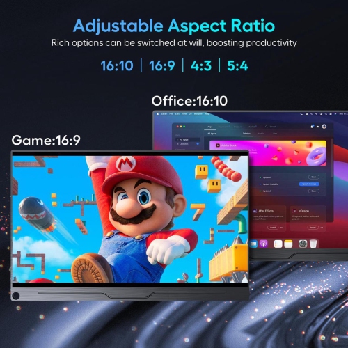 UPERFECT 2K 144Hz Portable Gaming Monitor 18" 100% DCI-P3, FreeSync, HDR, VESA Mount, Eye-Care