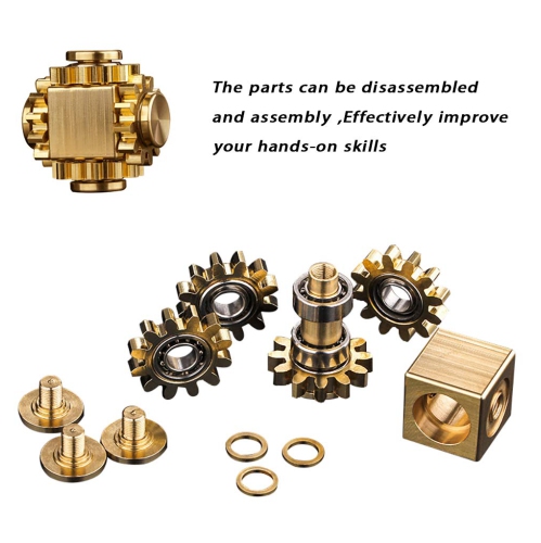 Brass Cube Gear Rubik's Cube Toy, Anti-Anxiety Fidget Spinner Toy, Suitable for Boys, Girls, and Adults