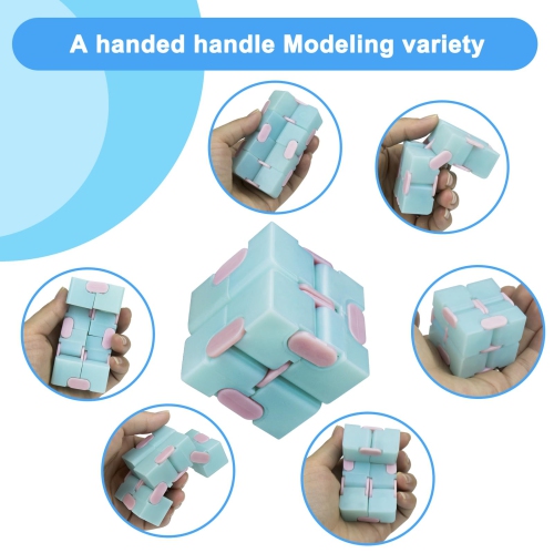 4-Pack Infinity Cube Fidget Toys, Stress Relief Mini Gadgets to Relieve Anxiety and Kill Time