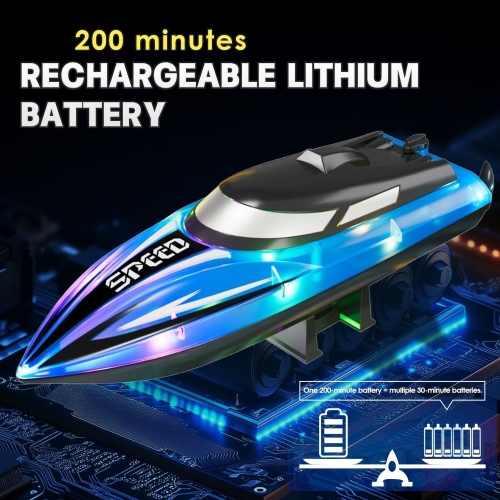 Simulation remote control boat toys, rechargeable remote control speedboat model, water toys for boys and girls