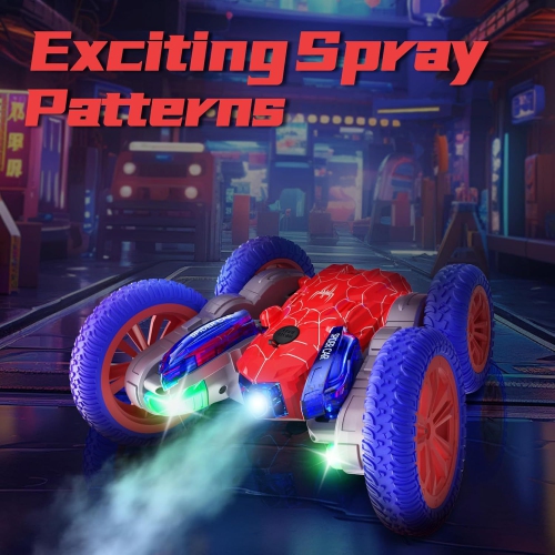 Double-Sided Mini Remote Control Stunt Car, 360° Rotation 4WD Off-Road Toy Car with Headlight for Indoor Outdoor