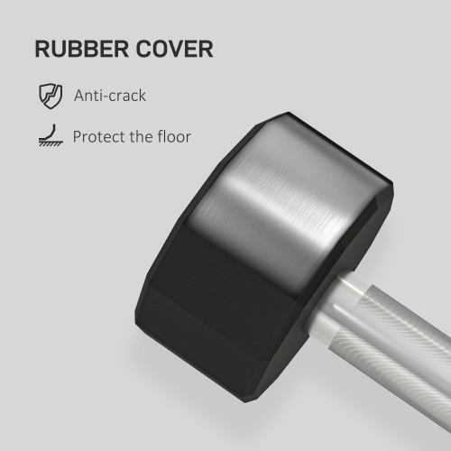 Ensemble de 2 haltères 22 lb de Soozier, haltères d'exercice en caoutchouc avec poignées antidérapantes, antiroulis, pour entraînement à