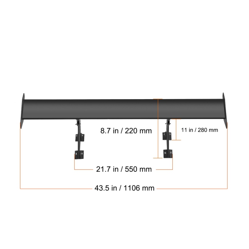 VEVOR 43.3 inch GT Wing Car Spoiler, Universal Spoiler with Single Deck, Adjustable Lightweight Aluminum, Car Rear Spoiler Wing, Racing Spoiler