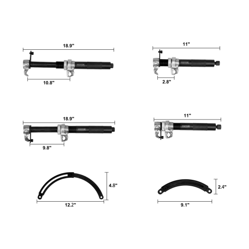 VEVOR Coil Spring Compressor Tool, 2 pcs Heavy Duty Macpherson Strut Spring Compressor Set, 2646 lbs Strut Spring Compressor with Safety Bracket and