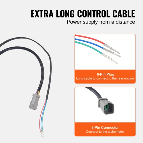 VEVOR Boat Throttle Control, 5006180 Side-Mounted Outboard Remote Control Box for Evinrude Johnson, Marine Throttle Control Box with Power Trim