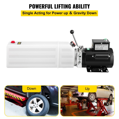 VEVOR 2.2KW Car Plastic Lift Hydraulic Power Unit 6L Hydraulic Power Pack 220V 3HP 50HZ 2750 PSI for Two and Four Post Lift Auto Hoist Car Lift