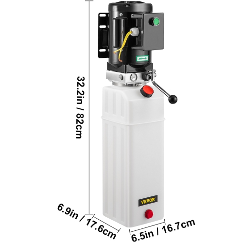 VEVOR 2.2KW Car Plastic Lift Hydraulic Power Unit 6L Hydraulic Power Pack 220V 3HP 50HZ 2750 PSI for Two and Four Post Lift Auto Hoist Car Lift