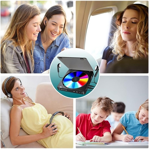 Portable CD Player Double Headphone Version CD Walkman Rechargeable CD Player