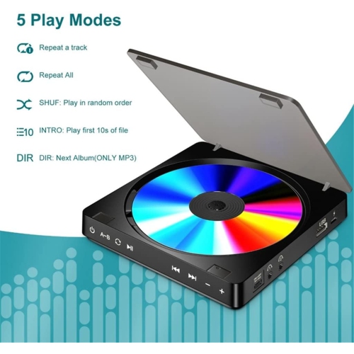 Portable CD Player Double Headphone Version CD Walkman Rechargeable CD Player