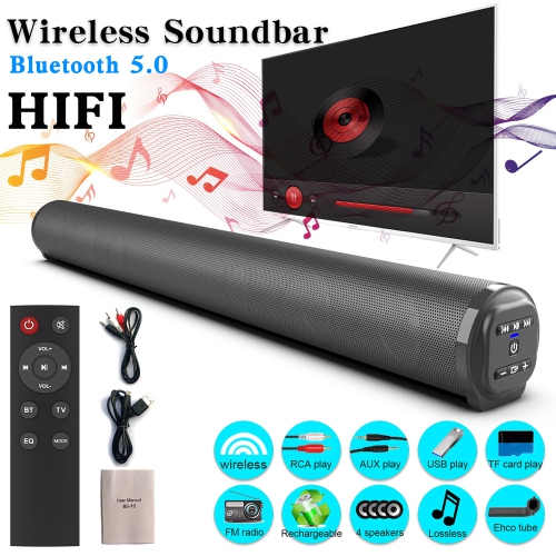 TV Soundbar Desktop Speaker Soundbar Built-in Subwoofer Wireless Bluetooth Speaker for Home Cinema