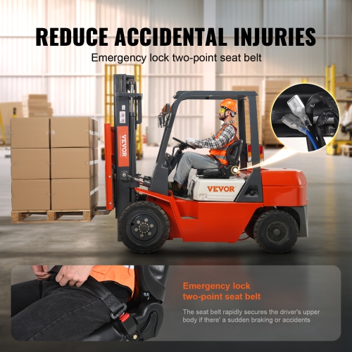 VEVOR Universal Forklift Seat,Tractor Seat with Adjustable Angle Back, Micro Switch and Seatbelt,Wrap-around Forklift Seat for Tractor Loader