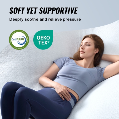 VEVOR 3 in Thickness Mattress Topper, Queen Size, Soft Memory Foam Mattress Pad, Premium Cooling Gel Infusion, Detachable and Washable, Compressed