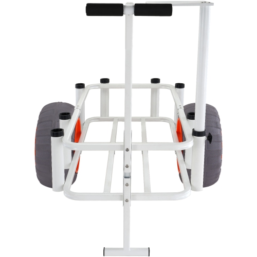 VEVOR Beach Fishing Cart, 350 lbs Load Capacity, Fish and Marine Cart with Two 16" Big Wheels PU Balloon Tires for Sand, Heavy-Duty Aluminum Pier