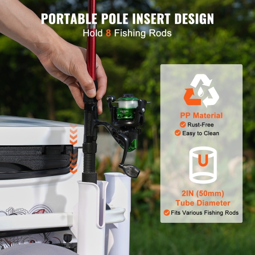 VEVOR Beach Fishing Cart, 300 lbs Load Capacity, Fish and Marine Cart with Two 13" Big Wheels PU Balloon Tires for Sand, Heavy-Duty Aluminum Pier