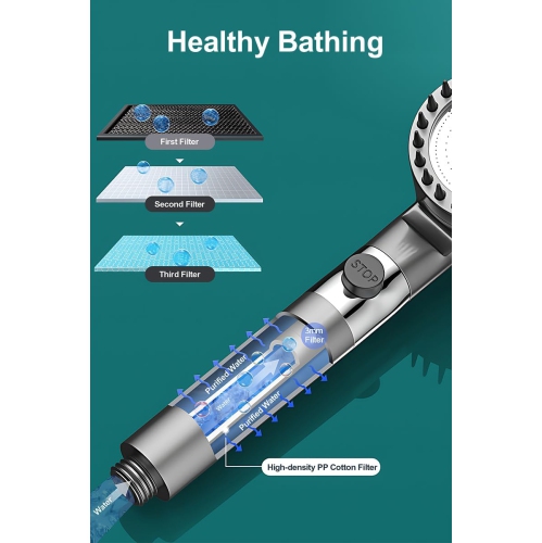 Puissant filtre de douche Supercharged pomme de douche en vaporisateur pour salle de bain