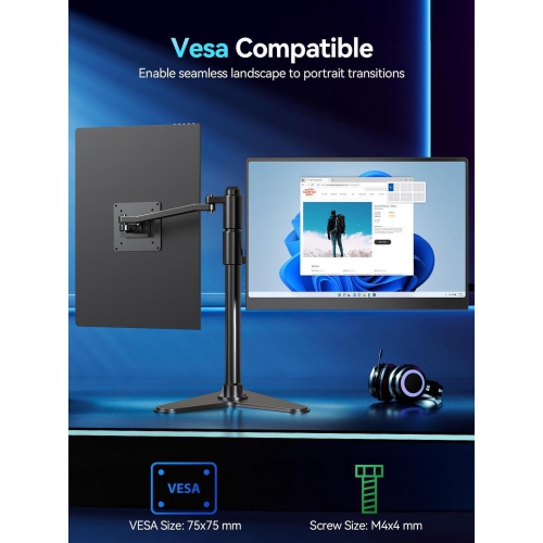 UPERFECT OLED Portable Monitor 16", 3K 2880x1800 120Hz 0.1ms Portable Gaming Display 500 Nits Brightness| 100000:1 Contrast| 100% DCI-P3| Ultra-Slim