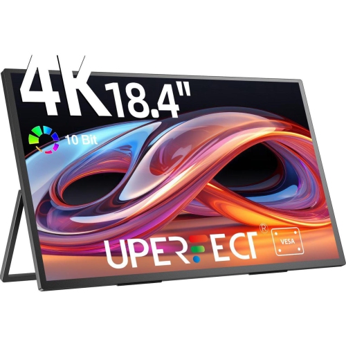 UPERFECT Portable Monitor 18.4" 4K 60Hz 10-Bit HDR IPS Gaming Monitor with VESA, 180° Adjustable Stand, Ultra-Slim & Lightweight Frameless Design,