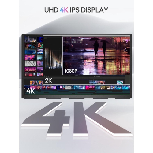 UPERFECT Portable Monitor 18.4" 4K 60Hz 10-Bit HDR IPS Gaming Monitor with VESA, 180° Adjustable Stand, Ultra-Slim & Lightweight Frameless Design,