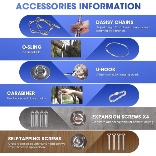 Balançoire d'intérieur pour garçons et filles, hamac pivotant à 360° pour jouer et calmer