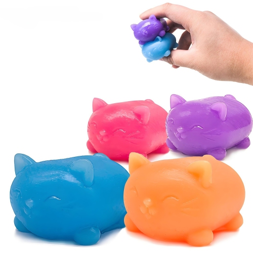 4-Pack Stress Relief Balls, Bouncy and Flexible Stress Relief Toys, Fidget Toys for Anxiety Relief and Increased Concentration