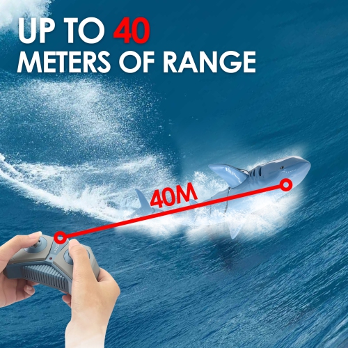 Requin télécommandé, poisson robot vaporisateur d'eau rechargeable Simulation, cadeau d'anniversaire pour garçons et filles, jouet aquatique