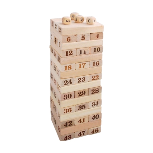 MYACUC  48-Piece Wooden Tower Building Blocks Toy, Domino Stacking Board Game, Montessori Educational Toy