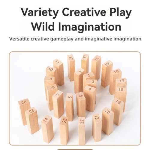 48-Piece Wooden Tower Building Blocks Toy, Domino Stacking Board Game, Montessori Educational Toy