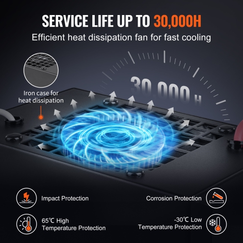 VEVOR 80W CO2 Laser Power Supply, Power Supply for 80W Laser Tube, Constant Current Protection, Open Circuit Protection, Fast Heat Dissipation,