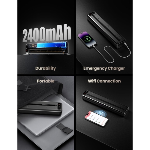 Phomemo OfficePods Pro Q302 Wireless Portable Letter/A4 Printer for travel and home, with free paper inside, support mobilephone scanning.