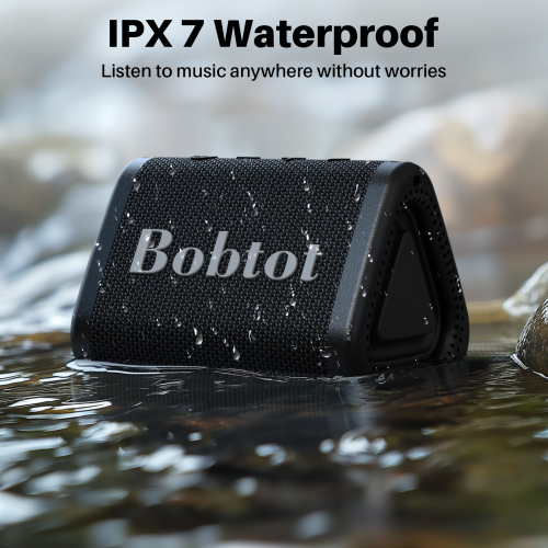 Bobtot Portable Bluetooth Speaker Wireless, IPX7 Small Shower Speaker Waterproof, 15H Playing Time, Loud and Stereo Sound with Bass, TWS Pairing for