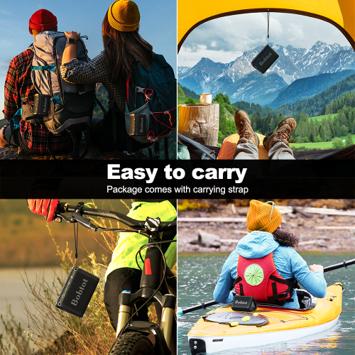 Bobtot Portable Bluetooth Speaker Wireless, IPX7 Small Shower Speaker Waterproof, 15H Playing Time, Loud and Stereo Sound with Bass, TWS Pairing for