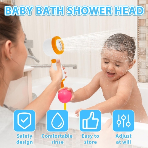 Shower Heads for Little Boys and Girls, Bathtub Spray Heads with Suction Cups and Bath Toys