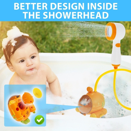 Shower Heads for Little Boys and Girls, Bathtub Spray Heads with Suction Cups and Bath Toys