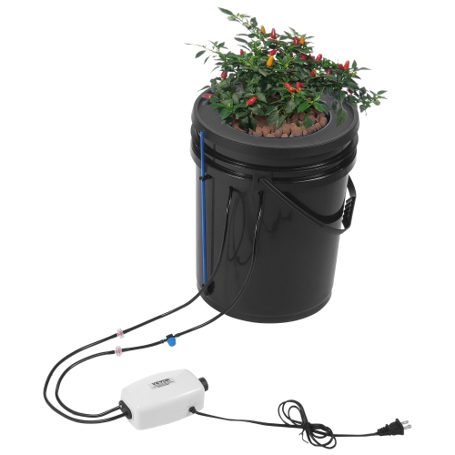 VEVOR 5-Gallon DWC Hydroponics Grow System, Hydroponic Growing System with Top Drip Kit, Deep Water Culture with Air Pump, Air Stone and Water Level