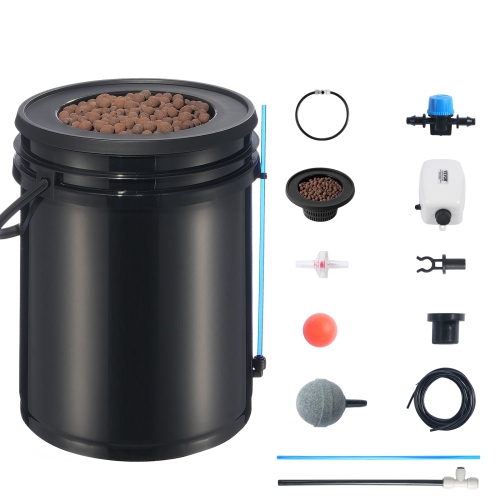 VEVOR 5-Gallon DWC Hydroponics Grow System, Hydroponic Growing System with Top Drip Kit, Deep Water Culture with Air Pump, Air Stone and Water Level