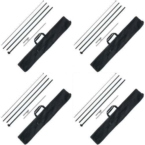 Ensemble de 4 poteaux de drapeau en plumes VEVOR, poteau de drapeau Swooper 16.3&nbsp;pi, poteaux de drapeau pour drapeaux d'affaires à l'extérieur,