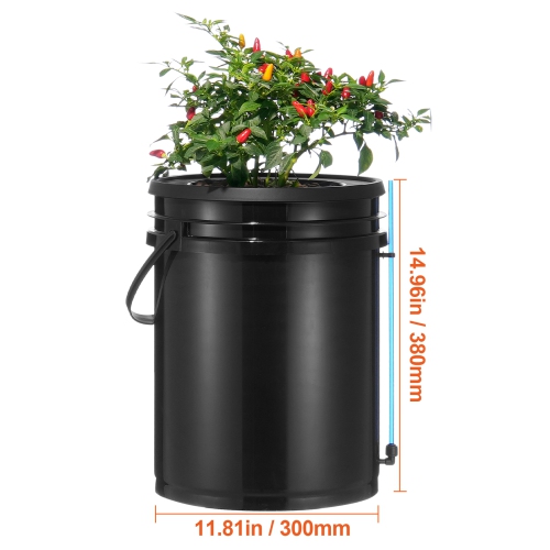 VEVOR 5-Gallon DWC Hydroponics Grow System, Hydroponic Growing System with Top Drip Kit, Deep Water Culture 4 Buckets, with Air Pump, Air Stones and