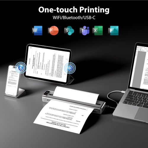 Phomemo OfficePods Pro Q302 Wireless Portable Letter/A4 Printer for travel and home, with free paper inside