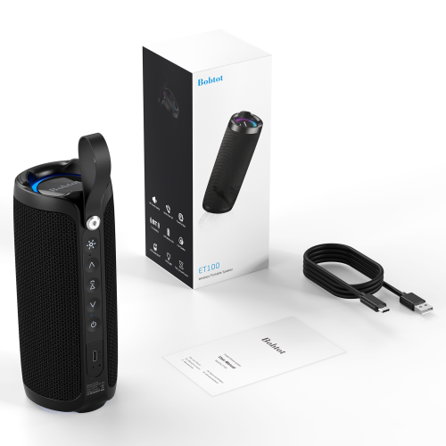 Bobtot Portable Bluetooth Speaker, IPX6 Waterproof Speaker with Punchy Bass, 15W Loud Sound, RGB, 20H Playtime, Dual Pairing for Party, Camping,