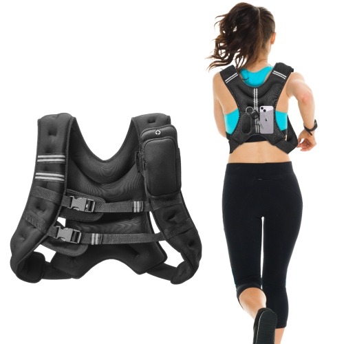 VEVOR 20 lbs Weight Vest with Reflective Stripe,Adjustable Buckle Body Weight Vest for Men Women, Workout Equipment for Strength
