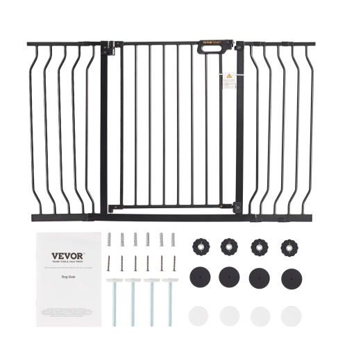 Image 1 of 9.. VEVOR Dog Gate, 29.5"-51" Extra Wide, 30" High, Stair Gate for Stairs Doorways and House, Easy Step Walk Thru Auto Close Gate with Pressure Mount Kit