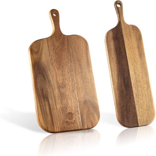 Image 1 of 6.. BF BILL.F SINCE 1983 2-Pack Acacia Wood Cutting Board Set with Handles
