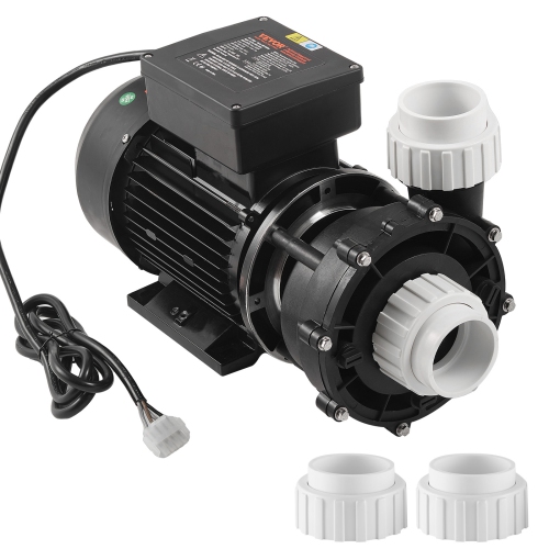 VEVOR 2 Speed SPA Pump, 56-Frame, AC 220-240V Hot Tub SPA Pump, 3HP/200GPM/65.61ft High Speed or 0.4HP/100GPM/16.07ft Low Speed, 2" Port 90°