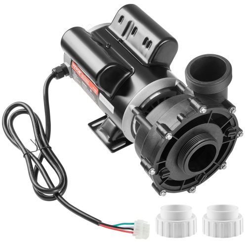 VEVOR 2 Speed SPA Pump, 48-Frame, AC 110-120V Hot Tub SPA Pump, 1.5HP/150GPM/42.65ft High Speed or 0.46HP/70GPM/9.18ft Low Speed, 2" Port 90°