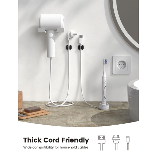 Paquet de 5 pinces à ressort pour câble, range-cordon pour bureau - pince à cordon réglable, range-fils, porte-câble USB pour téléphone